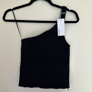 Reformation Black One-Shoulder Top